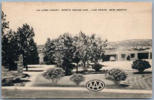 LAS VEGAS N.M. NORTH GRAND AVENUE LA LOMA COURT ANTIQUE POSTCARD