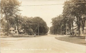 North Charlestown NH Main Street Looking North Soldier Statue & Store RPPC