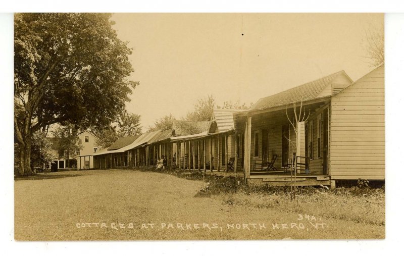 VT - North Hero. Cottages at Parker's ca 1920  RPPC