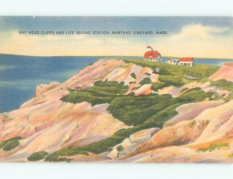 Linen LIFESAVING STATION Martha'S Vineyard Massachusetts MA W5763