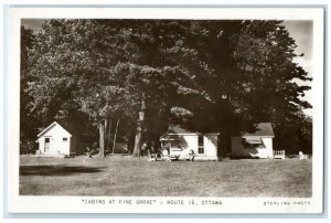 c1950's Cabins At Pine Grove Route 16 Sterling Ottawa Canada RPPC Photo Postcard