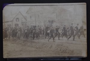 Parade with Military - RPPC - Early