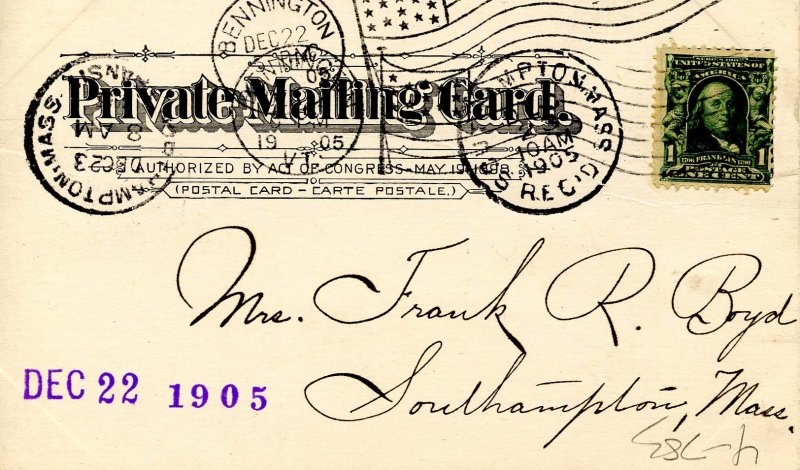 VT - Bennington. Seventh Ward School Building (Private Mailing Card)