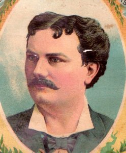 1880s Singer Sewing Machine Campanini Handsome Man Fitchburg, Mass. P159