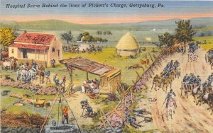 J59/ Gettysburg Pennsylvania Postcard Linen Civil War Pickett's Charge 396