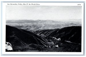 View Of San Bernardino Valley Rim O The World Drive California CA Postcard 