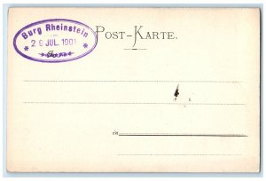 1901 Schloss Burg Rheinstein Trechtingshausen Germany Unposted Antique Postcard
