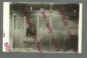 Monona IOWA RPPC c1910 INTERIOR STATE BANK nr Waukon Postville Luana ADVERTISING