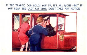 Bamforth,Auto Comic , Man talkin tp Chauffer