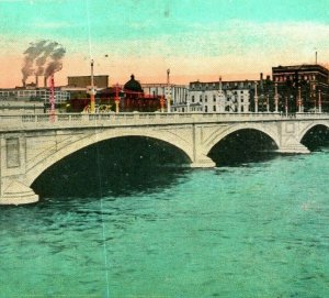 First Ave Bridge Cedar Rapids Iowa IA UNP 1920s WB  Postcard UNP Unused