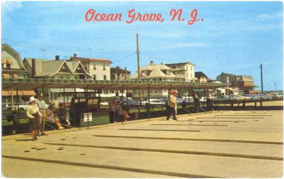 Shuffle-board Playing,Ocean Grove, New Jersey, NJ, Chrome