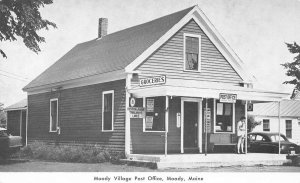 Moody ME Post Office Signage Old Car, Postcard