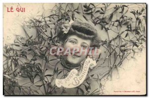 Old Postcard Fantaisie Mistletoe