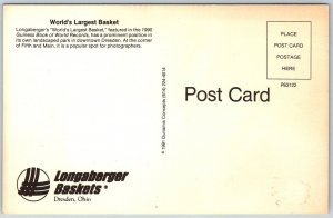 Dresden Ohio c1991 Postcard World's Largest Longaberger Basket