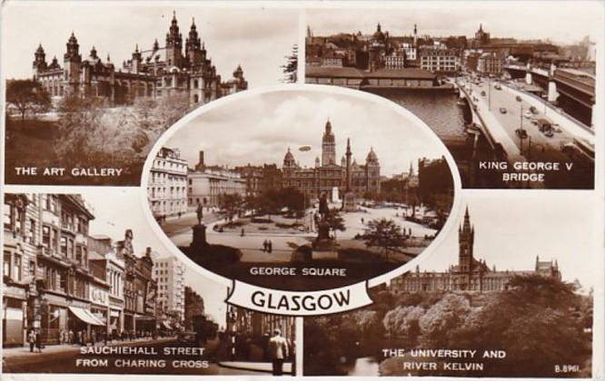 Scotland Glasgow George Statue Art Gallery King George V Bridge & More 1957 P...