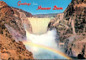 Nevada Greetings From The Hoover Dam With Rainbow