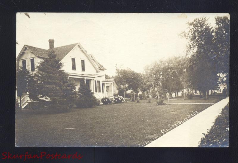 RPPC SCRIBNER NEBRASKA RESIDENCE STREET SCENE VINTAGE REAL PHOTO POSTCARD