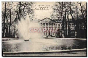 Old Postcard Brussels Park and Palace of the Nation