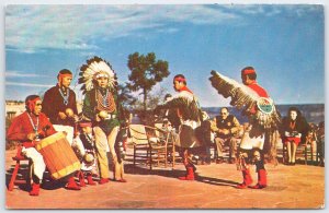 Vintage Hopi Indian Dancers Grand Canyon AZ Fred Harvey Postcard Native American