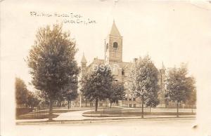 B64/ Union City Indiana In Real Photo RPPC Postcard 1912 High School Building