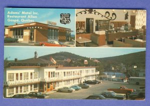 Gaspe, Quebec, Canada Postcard, Adams Motel/Restaurant Allan