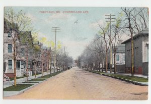 P2613 1911 postcard street scene cumberland ave portland maine