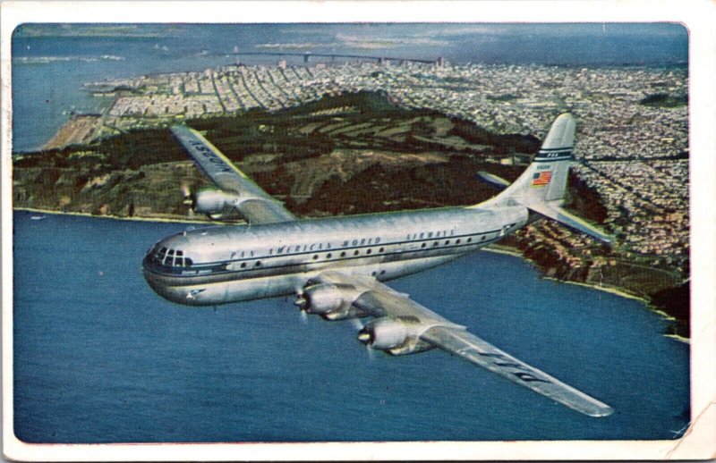 Postcard Pan American's Double-Decked Clippers Air Liners Airplane