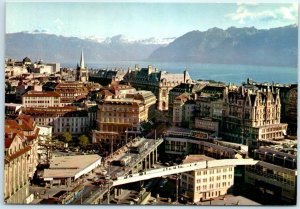 Postcard - The Grand-Pont and the Savoy Alps - Ouchy - Lausanne, Switzerland