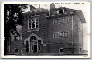 K22/ New Berlin Illinois Postcard c1930s New Berlin High School 212
