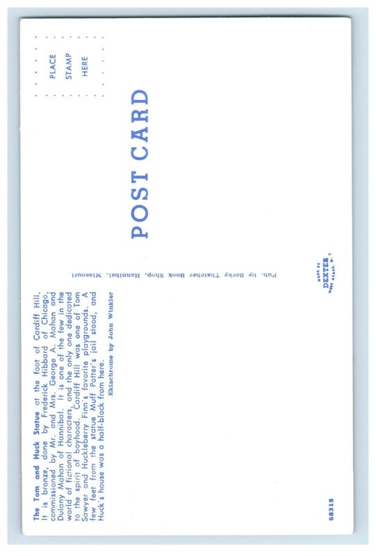 Vintage Tom And Huck Statue Chicago Illinois Postcard P85E