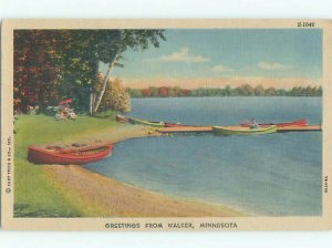 Pre-chrome BOAT SCENE Walker - Near Bemidji Minnesota MN AF4789