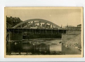 289521 LATVIA REZEKNE New Bridge Vintage photo 1927 year RPPC