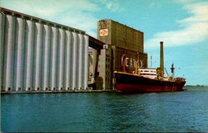 Minnesota Duluth-Superior Harbor Freighter Federal Pioneer Loading Grain