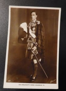 Mint England Royalty Postcard HM His Majesty King George VI Drummond Young