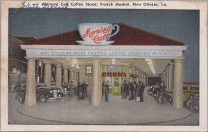 Postcard Morning Call Coffee Stand French Market New Orleans LA