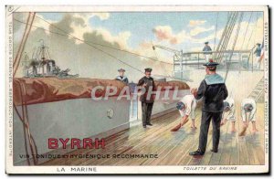 Postcard Old Advertisement Byrrh Marine Ship Boat Sailors Toilet