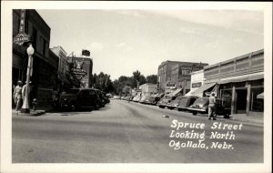 Ogallala Nebraska NE Classic 1940s Cars Real Photo Vintage Postcard