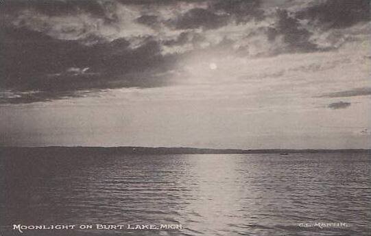 Michigan Burt Lake Moonlight Albertype