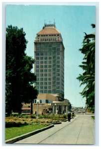 c1960's Security First National Bank Building Courthouse Park Fresno CA Postcard 