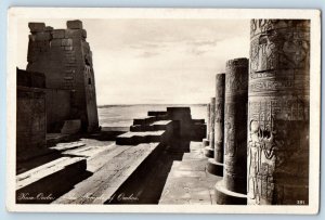 Egypt Postcard View of Walkway at Temple of Ombos c1930's Unposted RPPC Photo