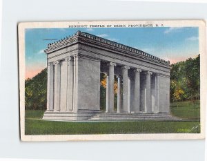 Postcard Benedict Temple Of Music Providence Rhode Island USA