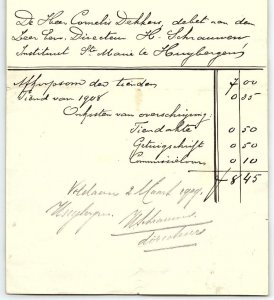 1908 FRENCH RECEIPT ON DEBT Z3564