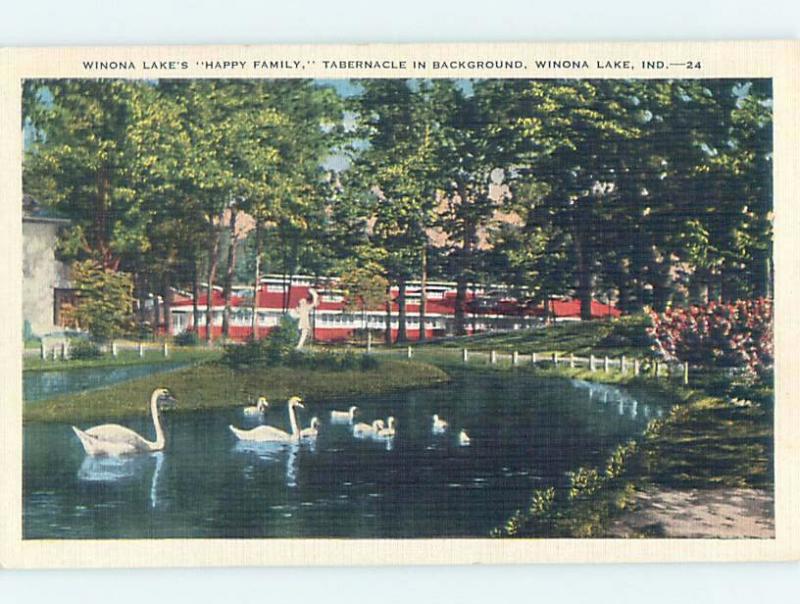 Linen LAKE SCENE Winona Lake - Wayne Indiana IN hp6511