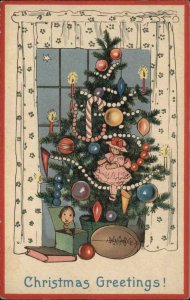 Christmas Tree Presents Jack in the Box Stecher c1900s-20s Postcard
