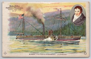 Hudson Fulton Celebration Robert Fultons Steamboat Clermont Postcard C36