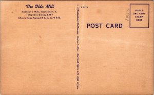 Linen Postcard The Olde Mill Restaurant in Rockwells Mills, New York