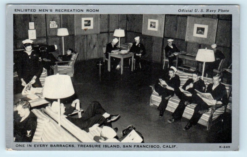 TREASURE ISLAND, San Francisco CA California ~ RECREATION ROOM c1940s Postcard