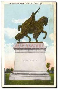 Old Postcard Statue Saint Louis St Louis Mo