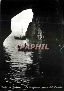 Modern Postcard the Isola di Vulcano Suggestive Horse Cave Boat