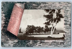 1910 Franklin New Hampshire NH Postcard Aiken Point Summer House Webster Lake